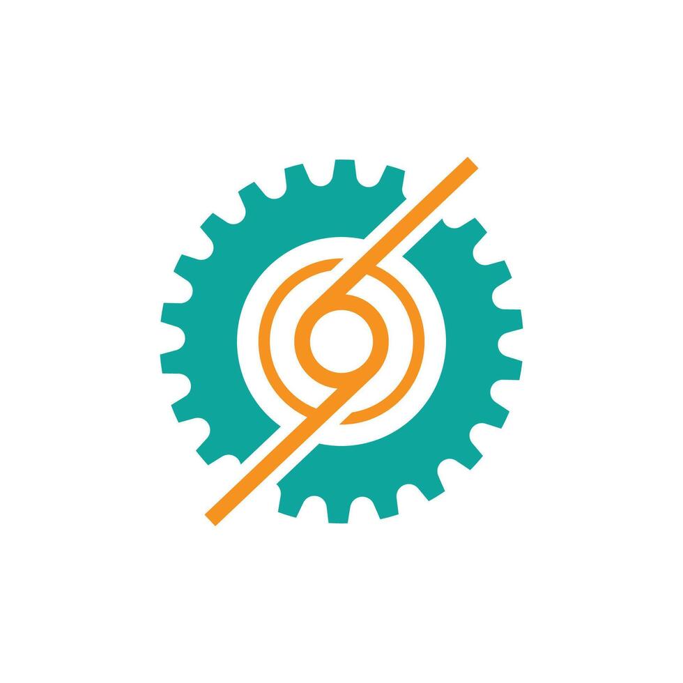 Gear and eye logo template symbol design vector