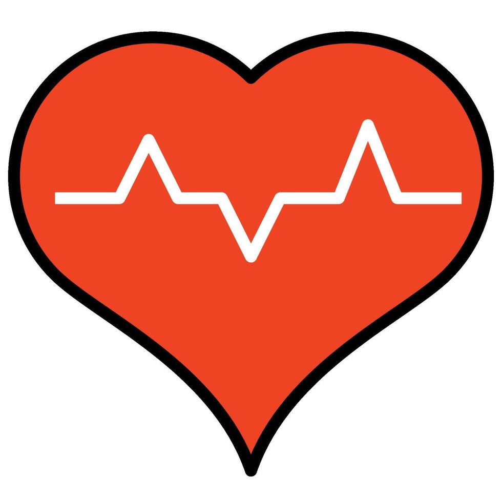 hearth beat Filled outline icon. Editable stroke. vector