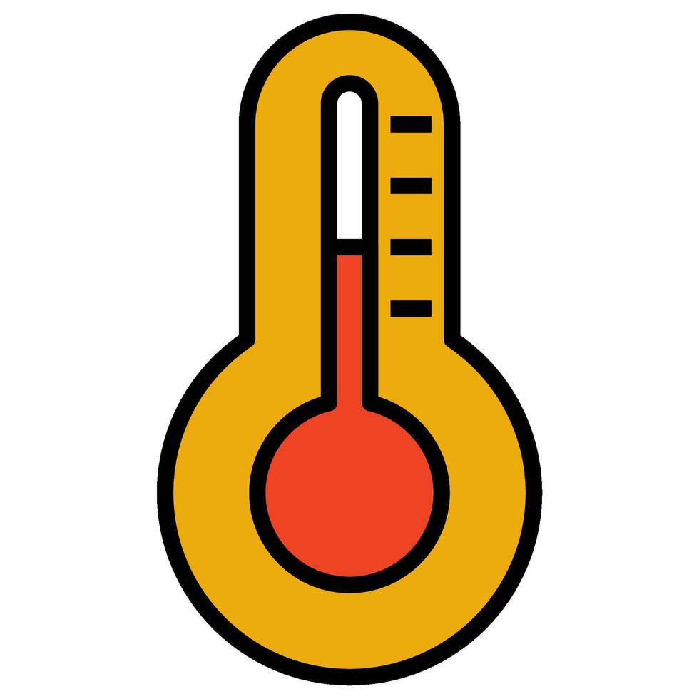 thermometer Filled outline icon. Editable stroke. vector