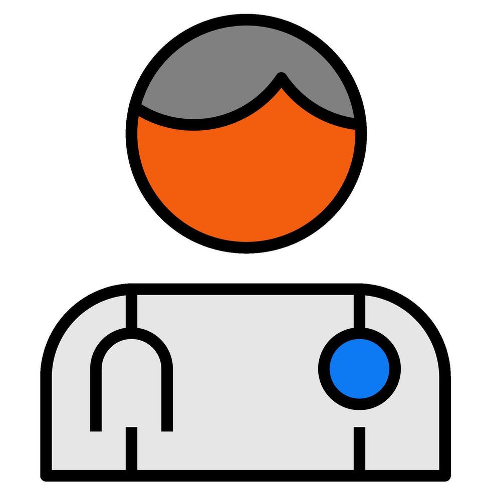 male doctor Filled outline icon. Editable stroke. vector