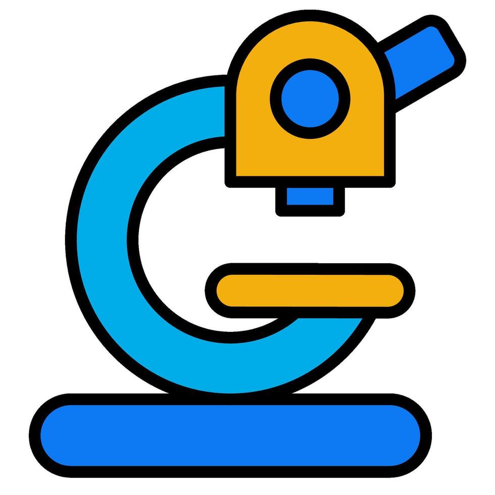 Microscope Filled outline icon. Editable stroke. vector