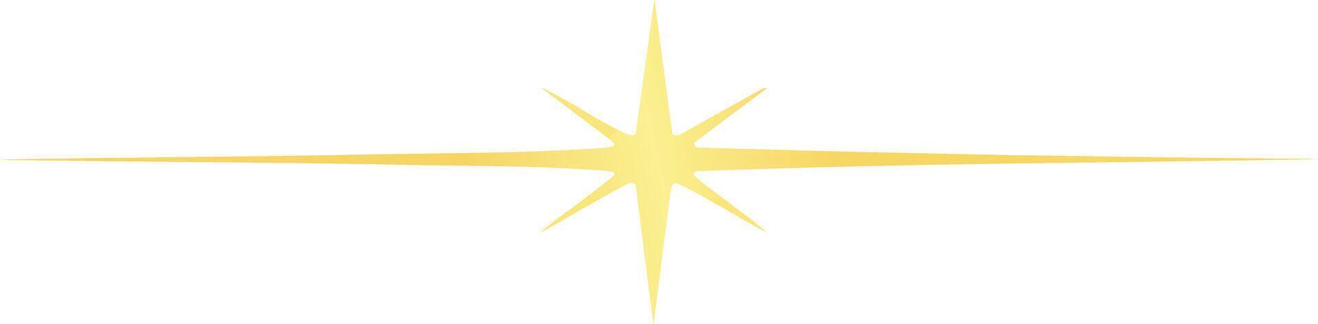 A golden star with a bright light shining vector