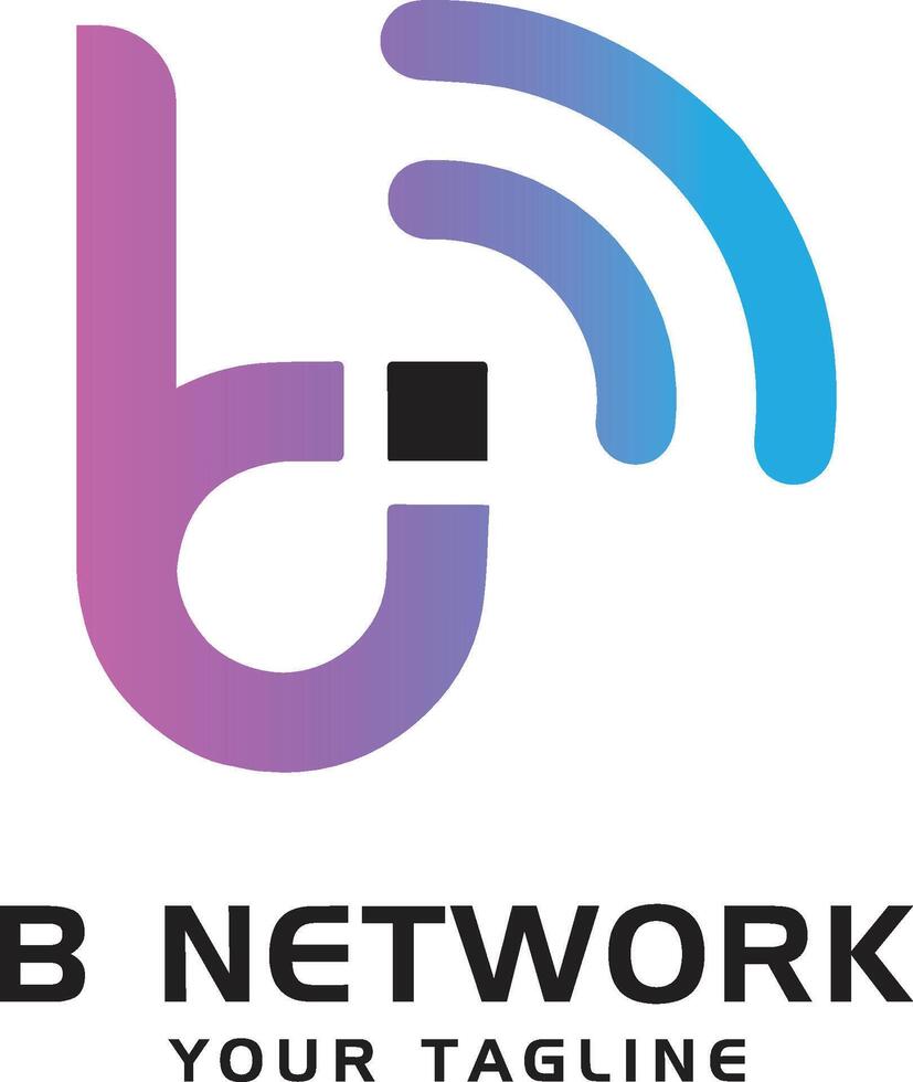 B Network Logo - Modern Wireless Technology Logo Design vector