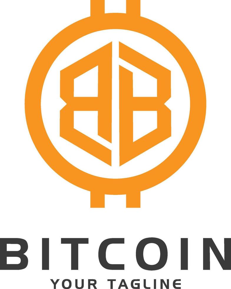 Bitcoin Cryptocurrency Logo Design. Letter B Bitcoin Logo. Letter B Currency Logo vector