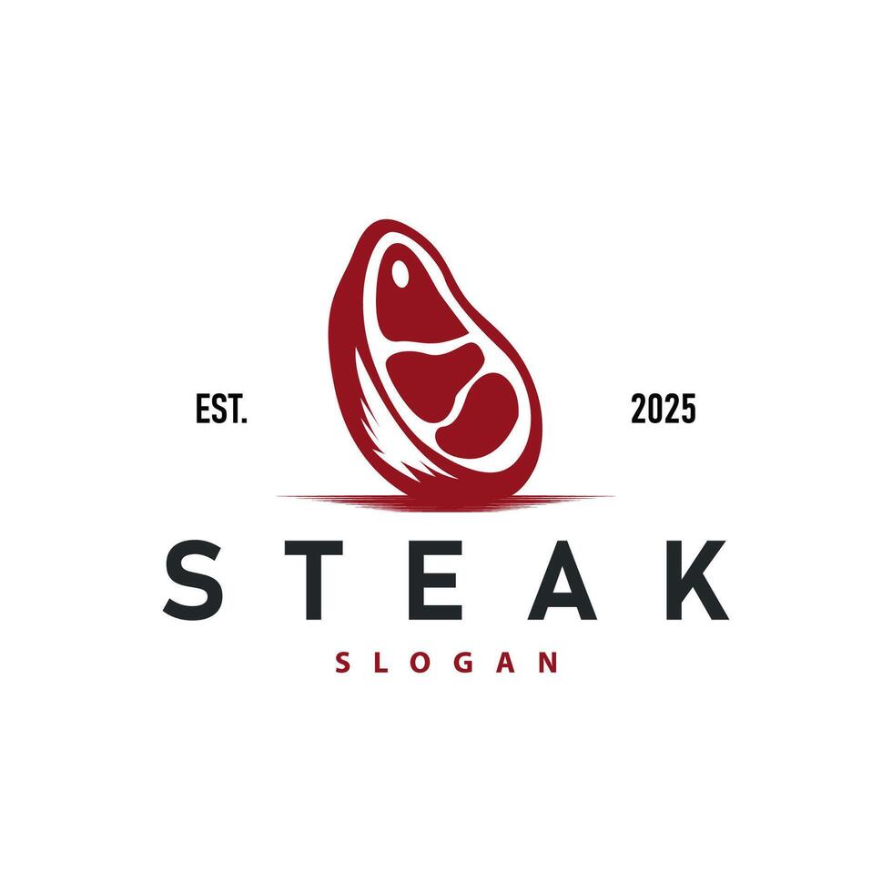 silhouette of steak logo with vintage old minimalist concept with meat, fire and knife, of steak symbol grilled meat templet brand restaurant, food, bar, cafe and poster vector