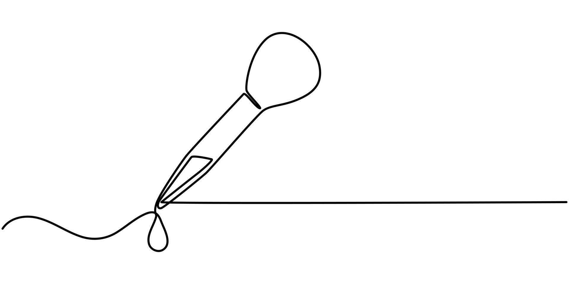 continuous one line drawing, Modern thin line icon Essential oil eye dropper for skincare. vector