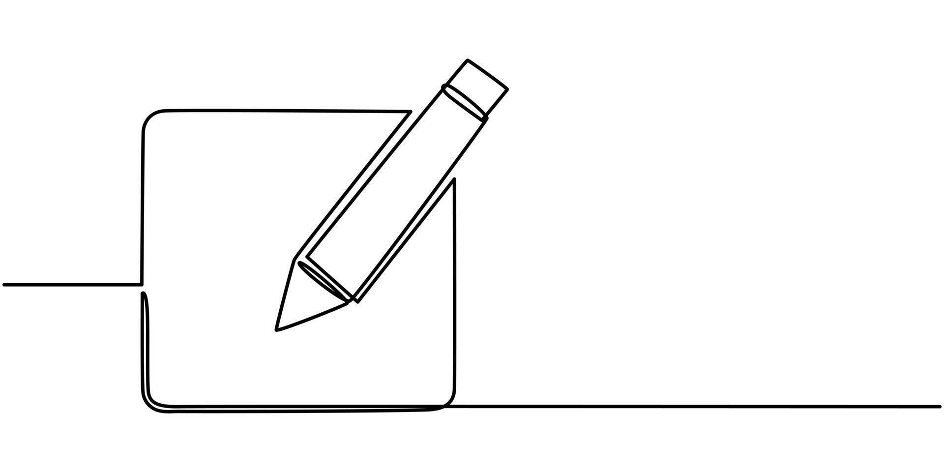 continuous one line drawing sign and symbol Pencil icon. vector