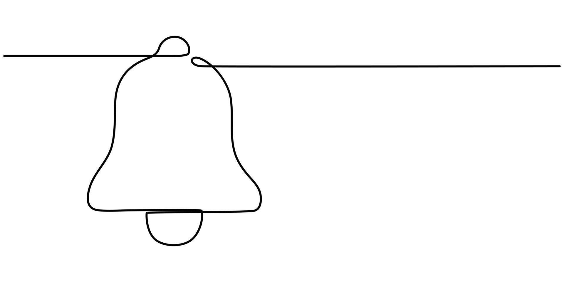 Alarm Bell Neon Continuous Line Icon vector