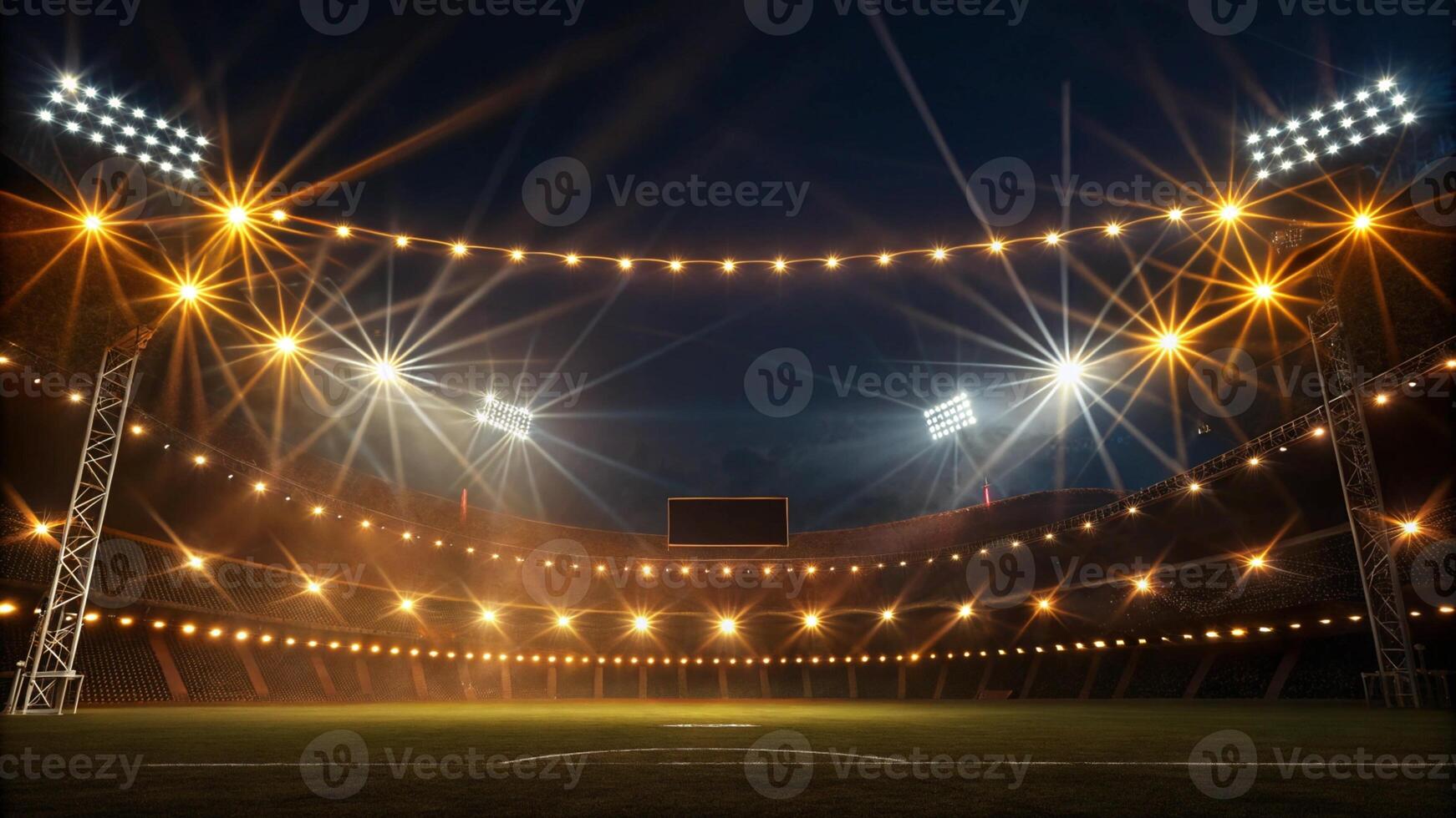 Stage Scene Setup for Nighttime Concert in Stadium photo