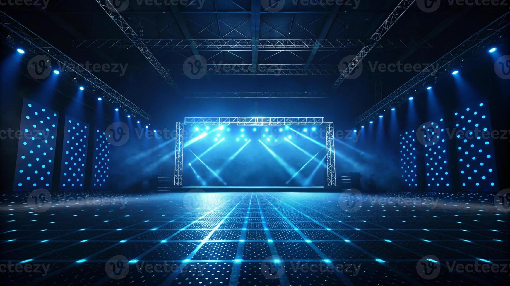 Stage Lighting Setup for Night Concert in Stadium photo