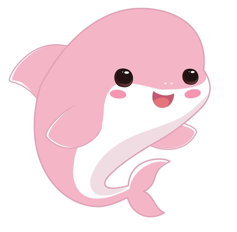 Pink Ocean Dolphin vector