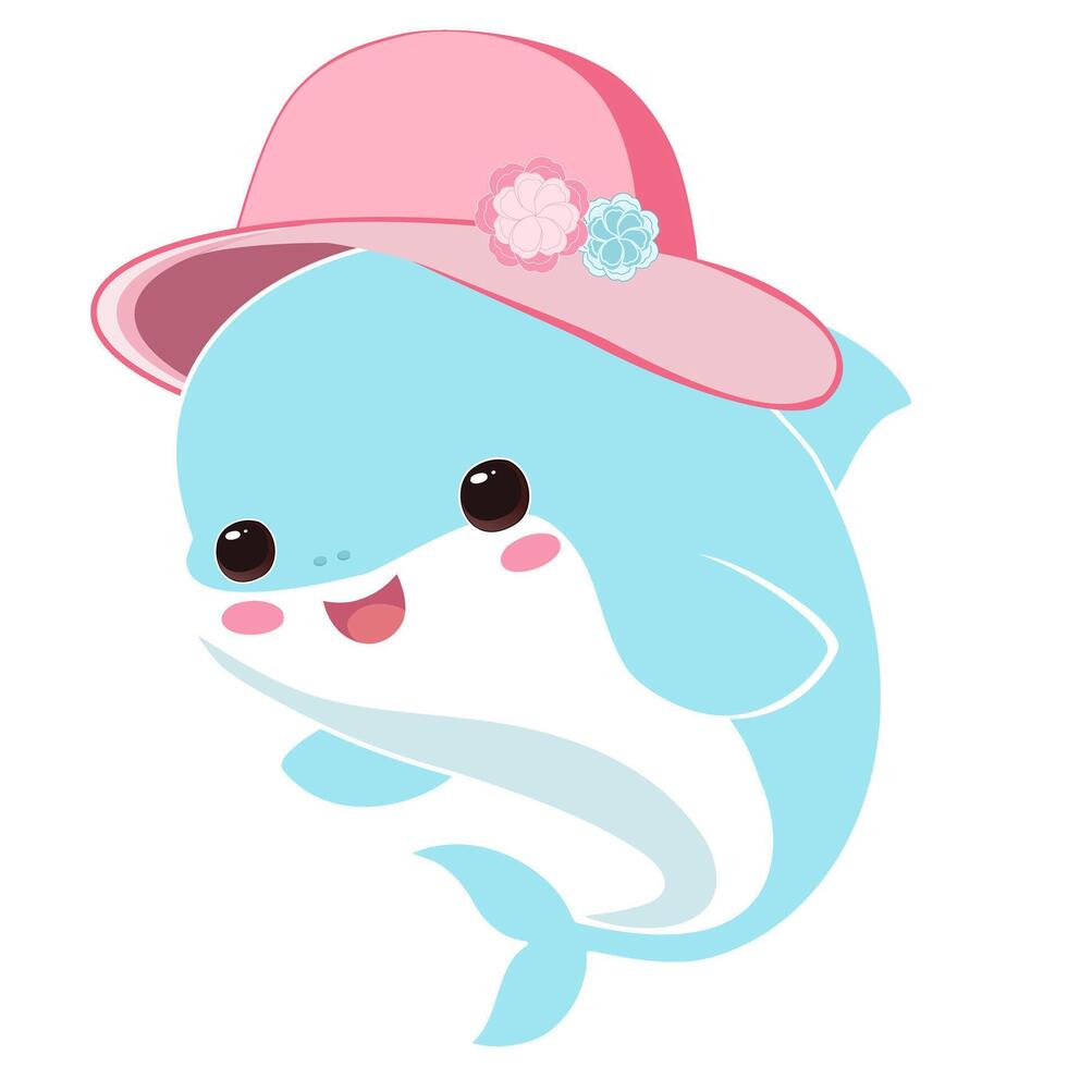 Happy Smiling Dolphin vector