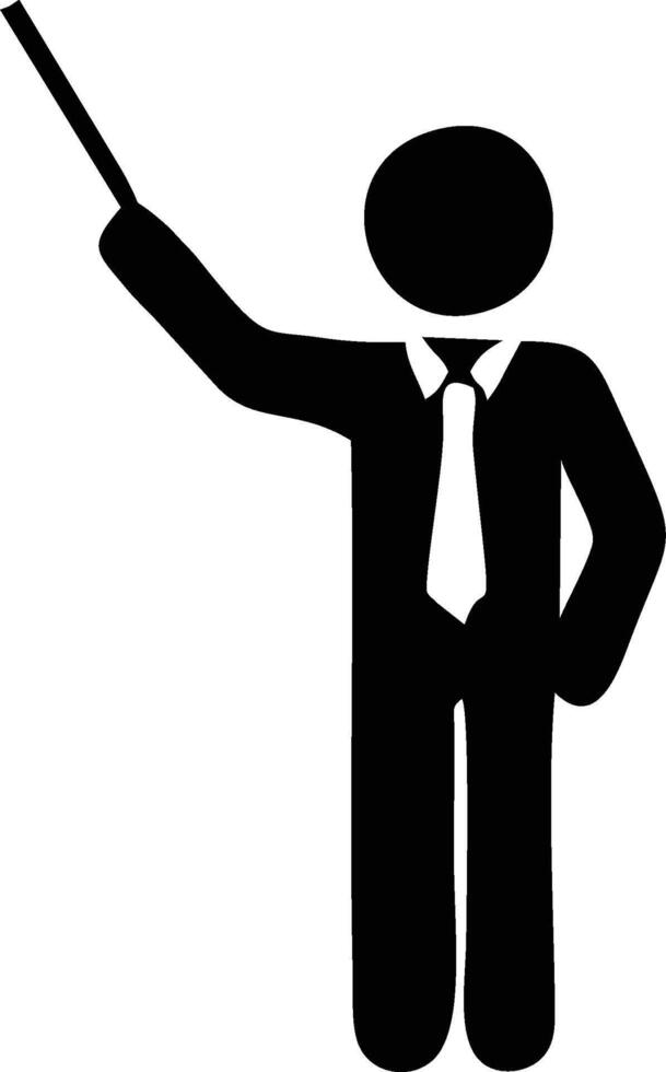 Businessman Presenting with Pointing Stick vector