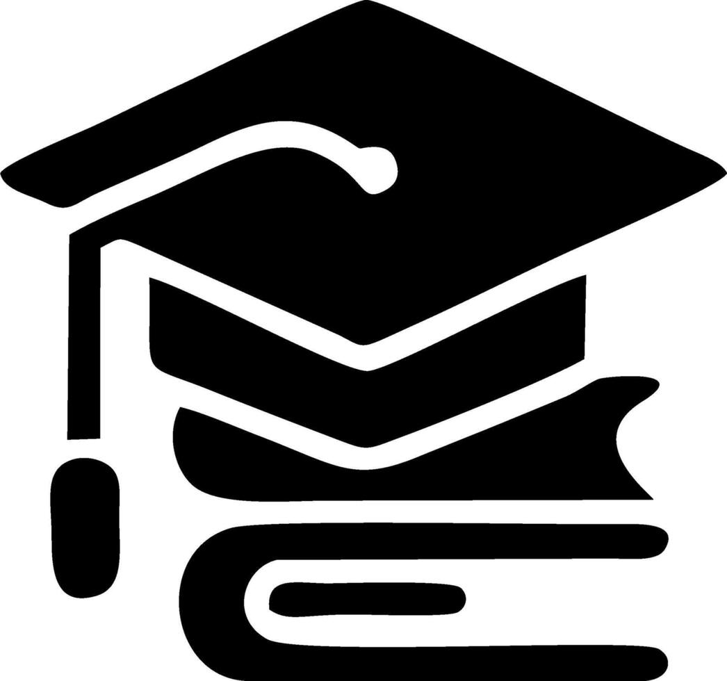 Simple Graduation Cap and Books Icon vector