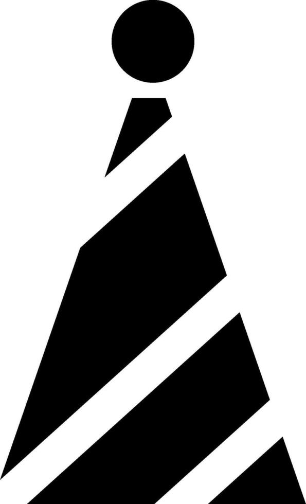 Simple Black and White Party Hat Icon vector