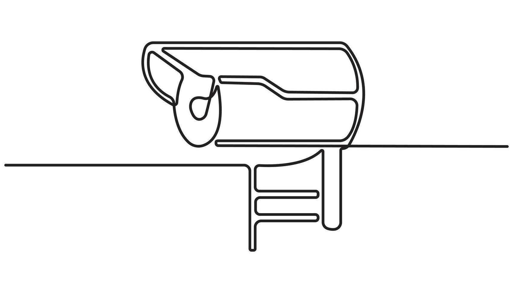 One Continuous Line Drawing of CCTV Security Icon. Continuous Line Drawing of Security Camera vector