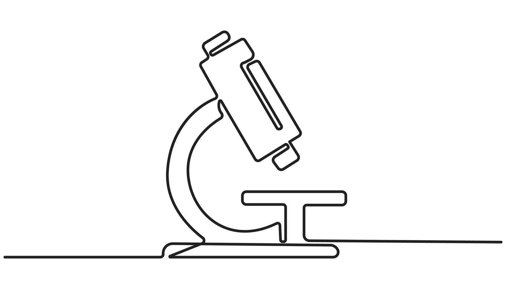 Continuous one-line drawing of medical microscope laboratory, Simple microscope laboratory minimalist concept drawing vector