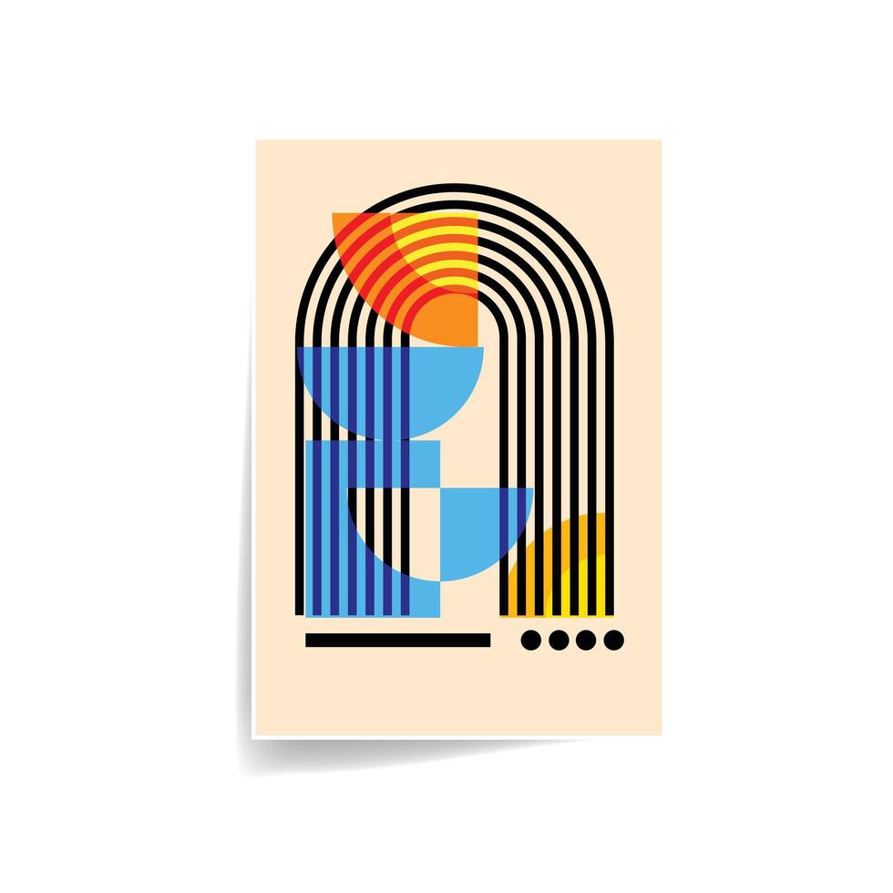 Modern bauhaus style design vector