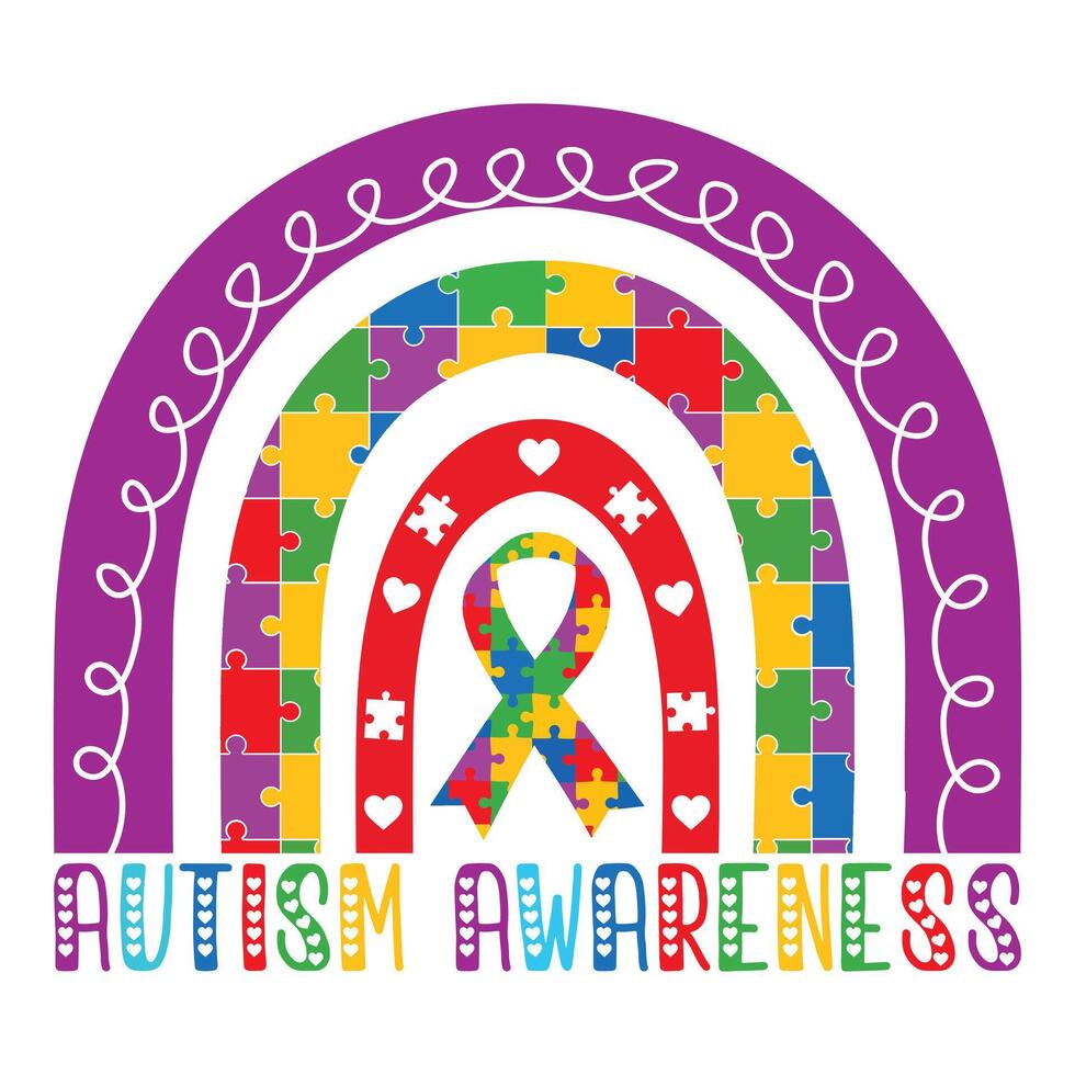 Autism Awareness - Autism awareness Typography T-shirt Design , Autism Puzzle Design sublimation, vector