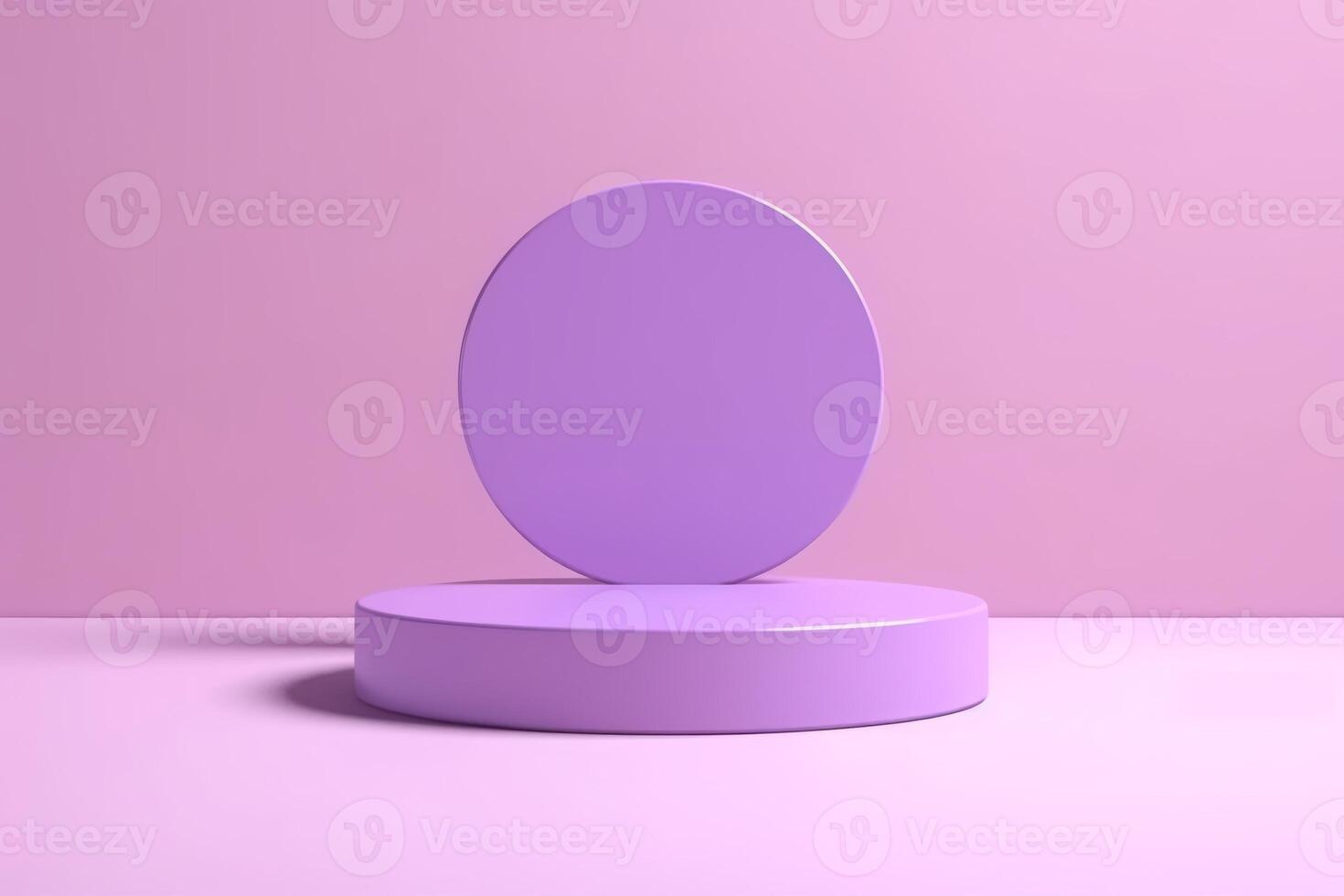 3D render of purple geometric background platform. Bright purple 3d pastel podium or pedestal backdrop. purple minimal design concept. photo