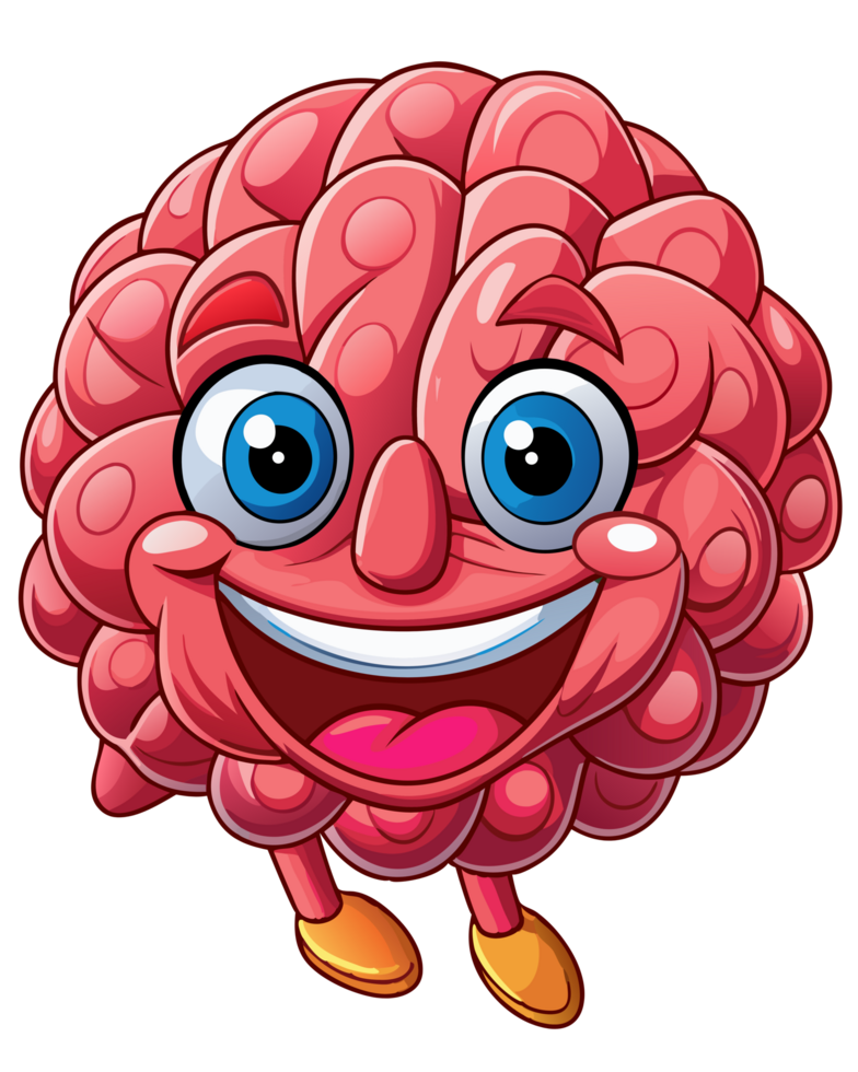 Playful Brain Cartoon Emphasizing Learning png