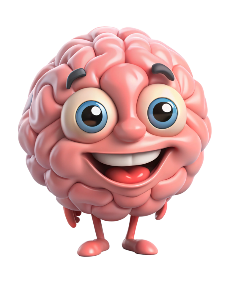 Educational Brain with Fun and Cheerful Look png