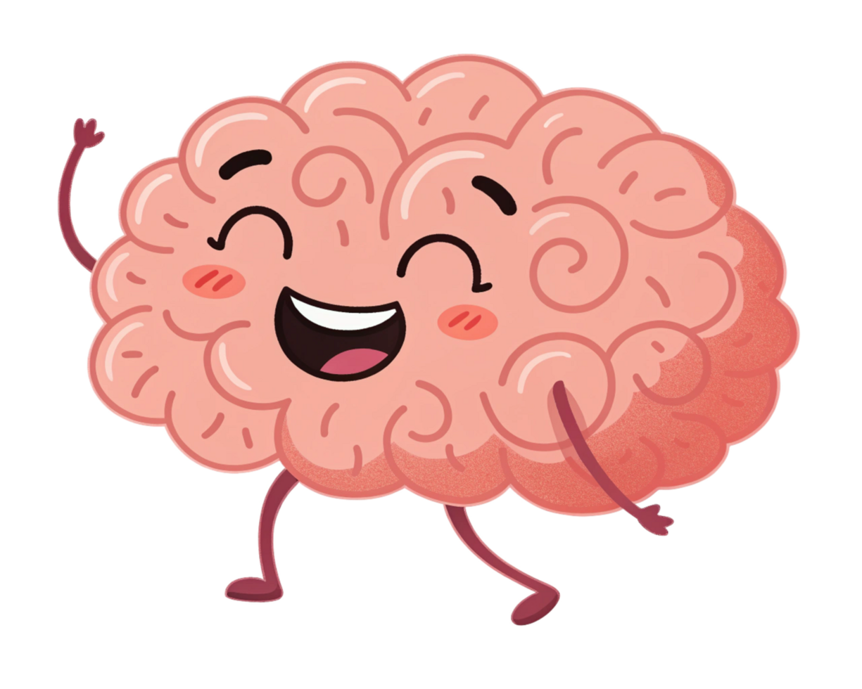 Cartoon Brain in Learning and Innovation Concept png