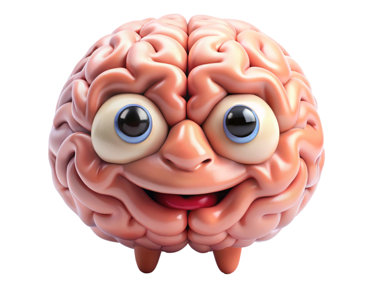 Cute Learning Brain in Transparent png