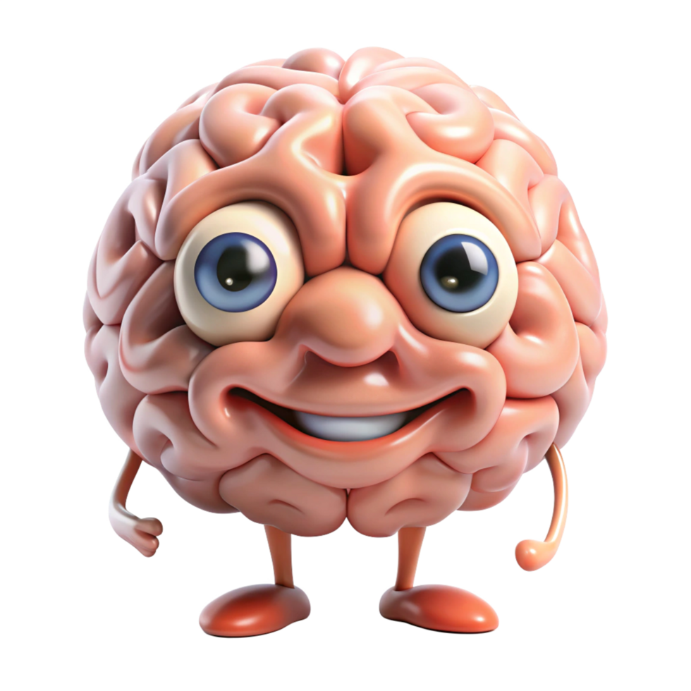 Funny Cartoon Brain for Creative Learning Designs png