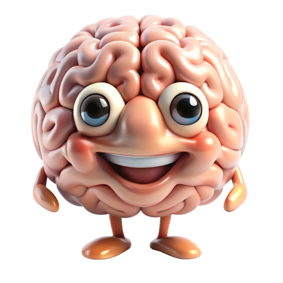 Brain Character Smiling and Symbolizing Intelligence png