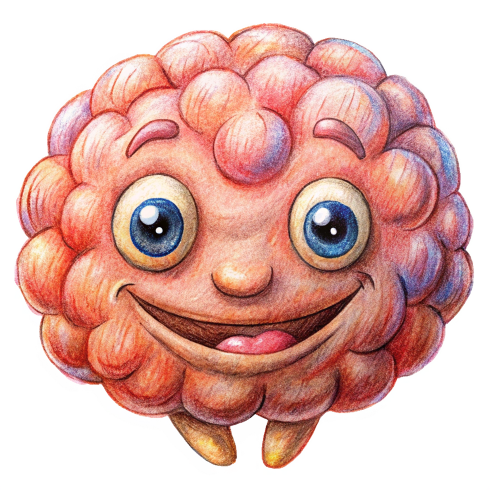 Smart Thinking Brain with Happy Face png