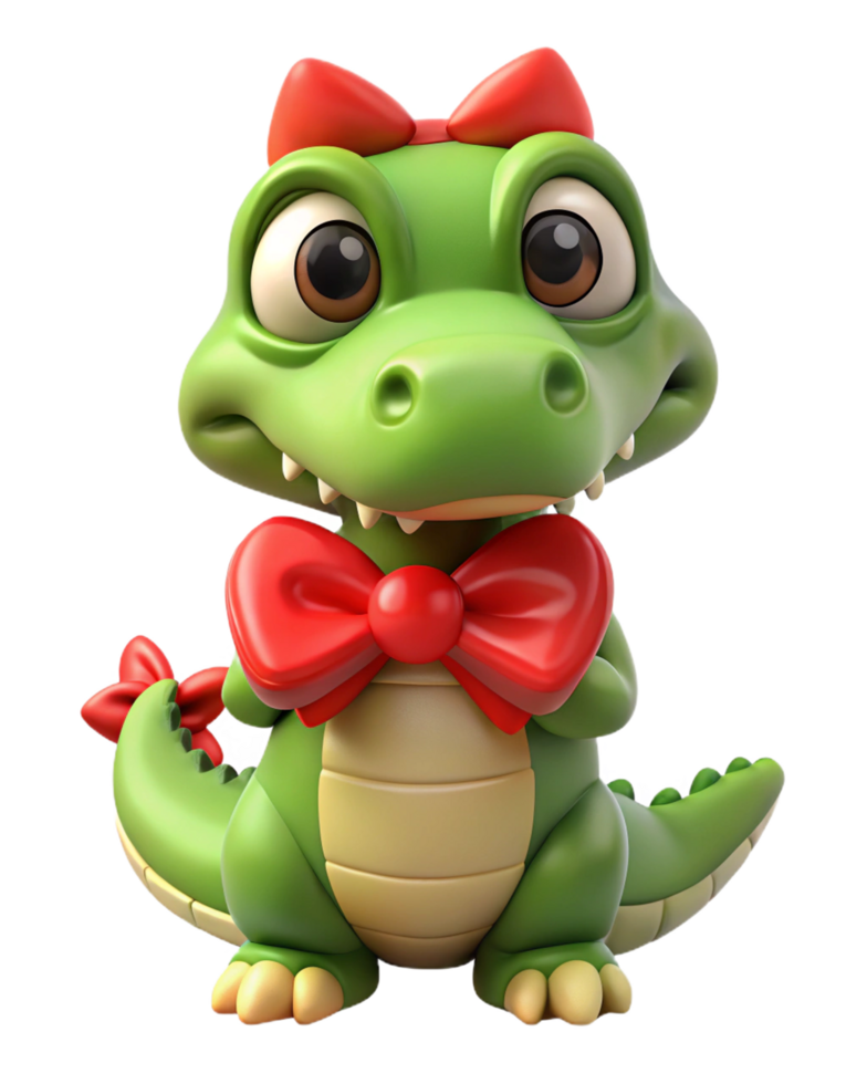 Red Necktie Crocodile in Cartoon Style png