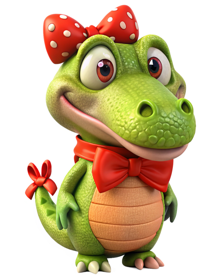 Cartoon Crocodile Wearing Red Necktie Illustration png
