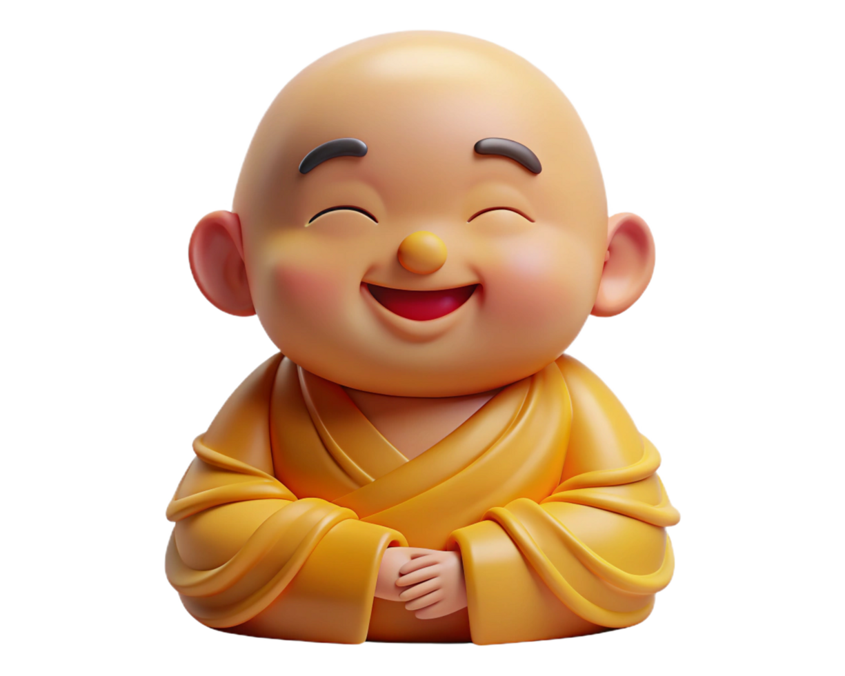 Baby Buddha with Peaceful Smile and Open Hands png