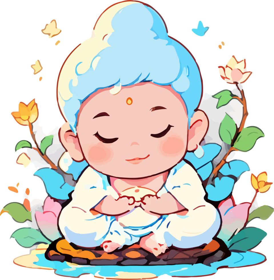 Smiling Baby Buddha Icon of Wisdom and Tranquility png