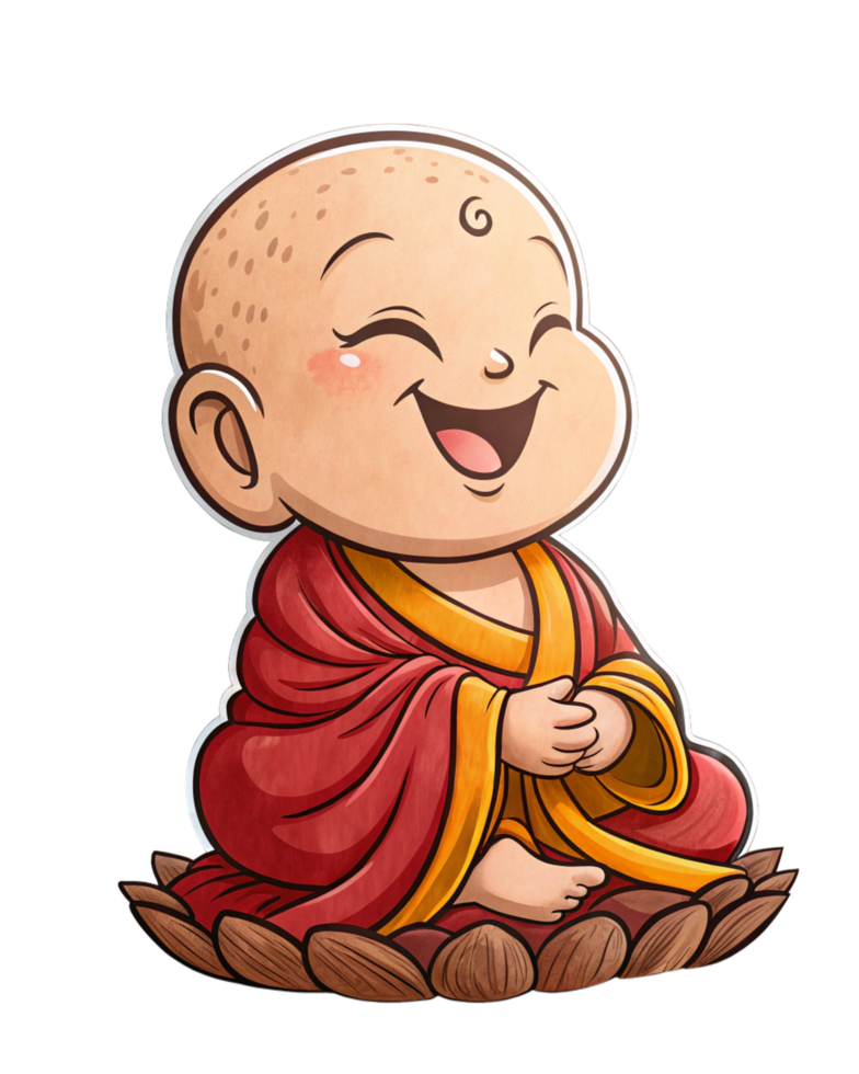 Transparent Background Baby Buddha in Joyful Pose png