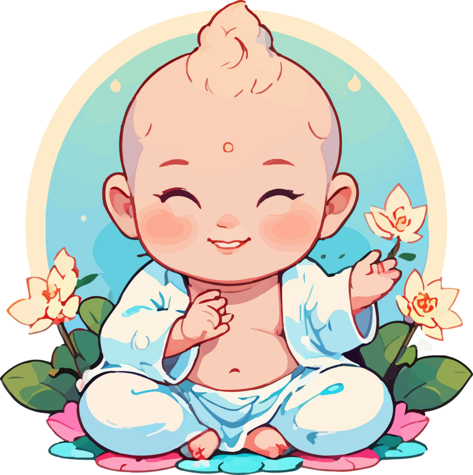 Cheerful Baby Buddha Bringing Wisdom and Peace png