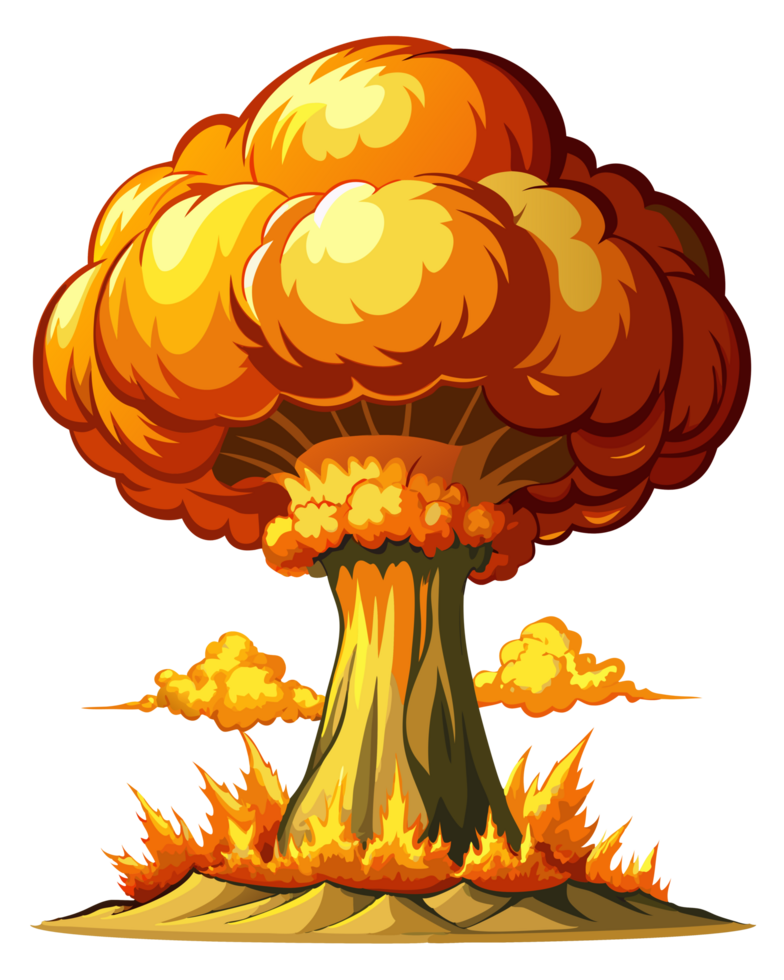 Massive Nuclear Blast with Mushroom Cloud Illustration Transparent png