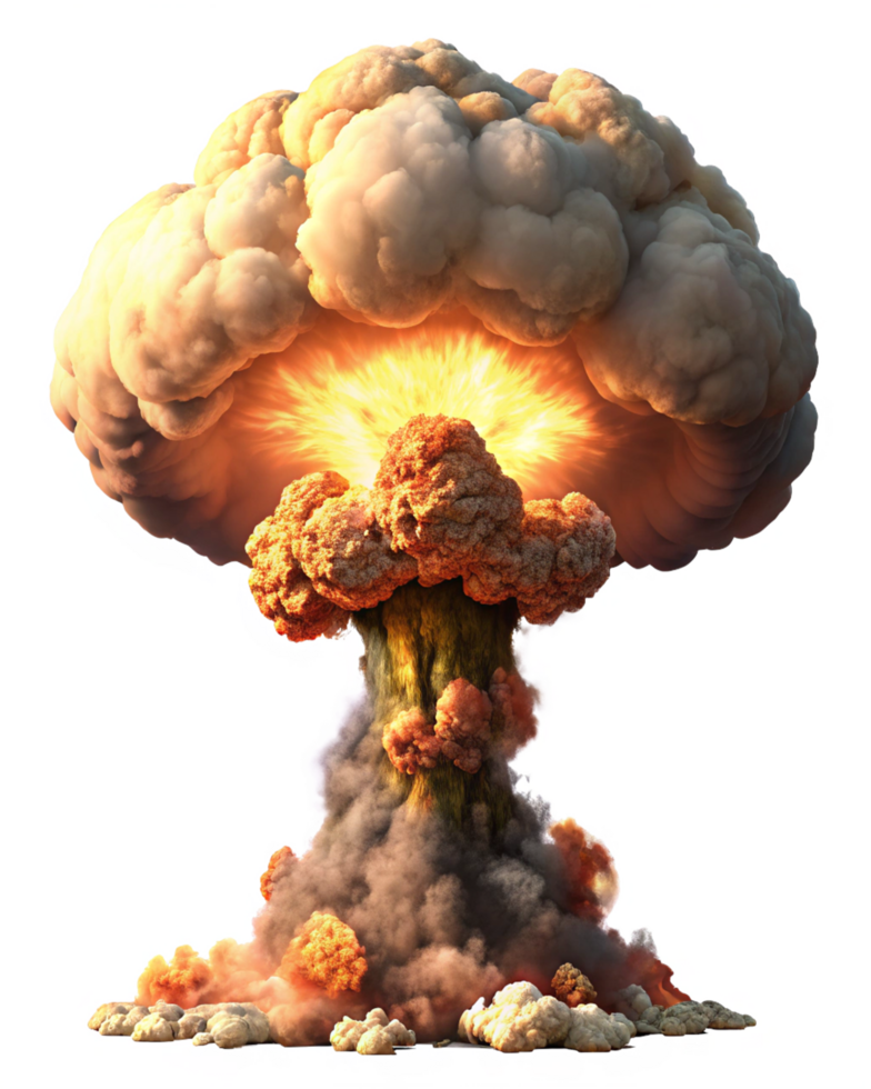 Fireball and Cloud Rising from Nuclear Blast png