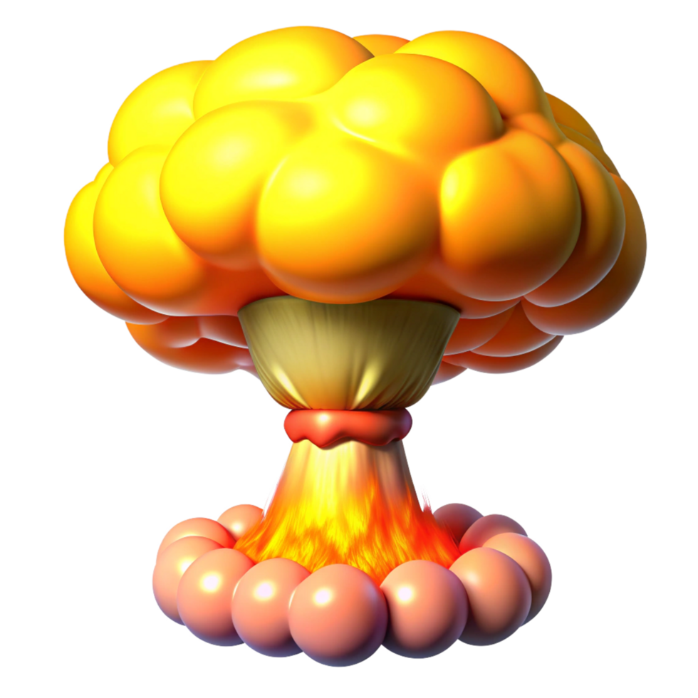 War Explosion with Nuclear Mushroom Cloud Transparent png