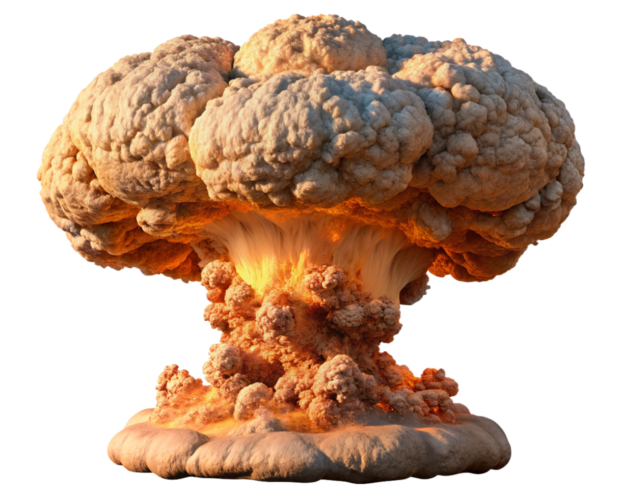 Realistic Nuclear Explosion with Transparent Cloud png