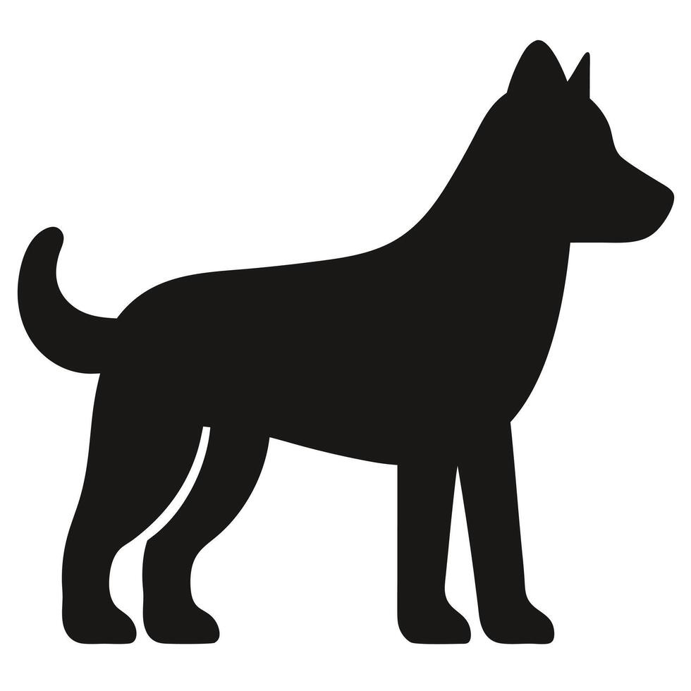 Dog Silhouette Illustration Simple Pet Animal Design Graphics Resource Template vector