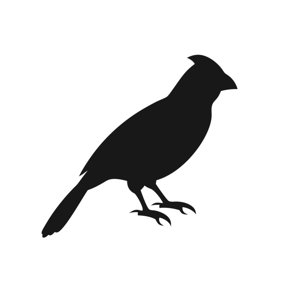 Cardinal Silhouette Illustration Bird Icon Minimalist Design Symbol Wildlife Graphic vector