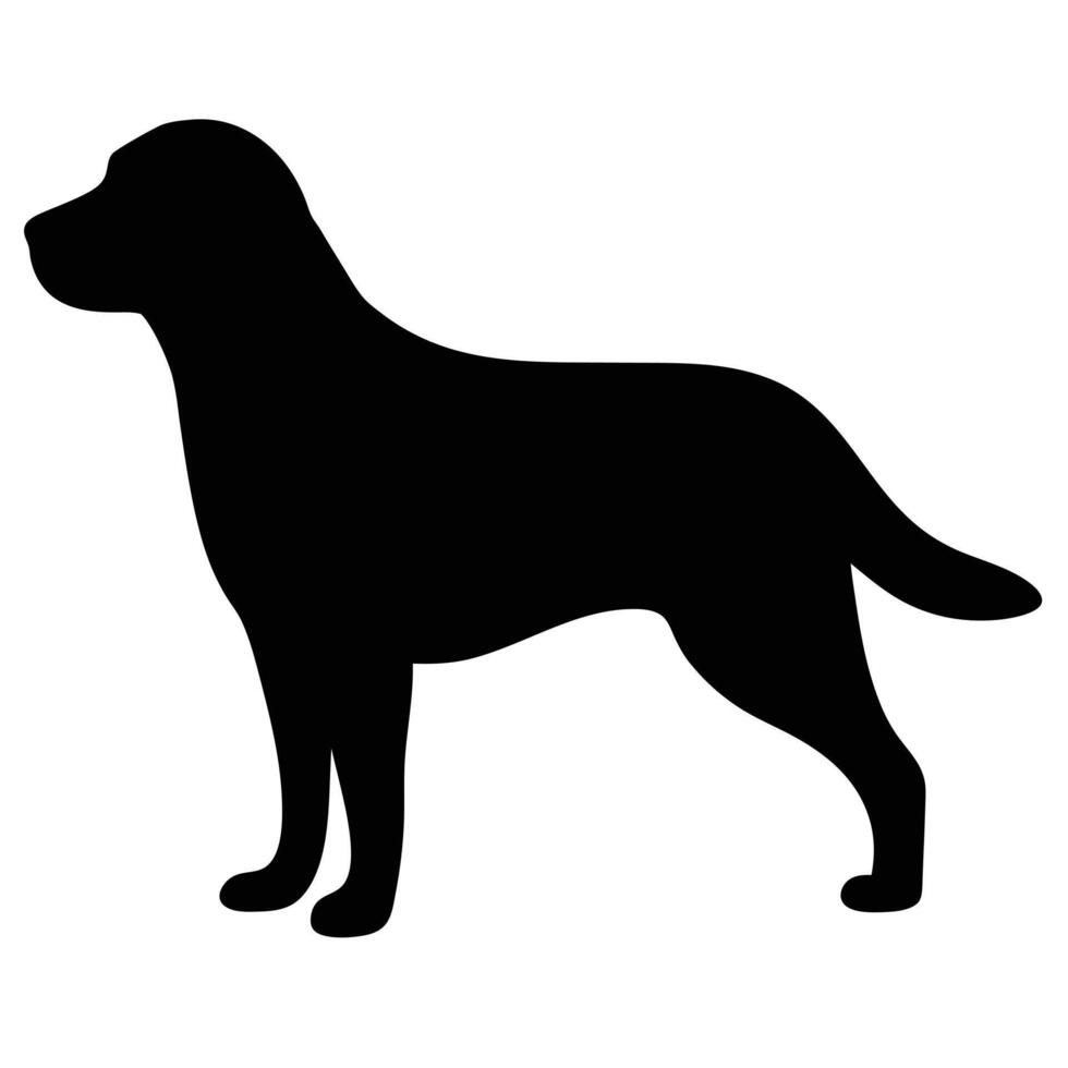 Labrador Retriever Silhouette Isolated On White Background Illustration Design vector