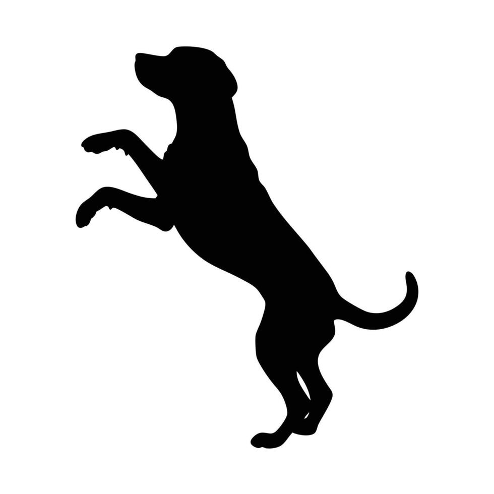 Dog Silhouette Standing On Hind Legs Curious Animal Illustration Design vector