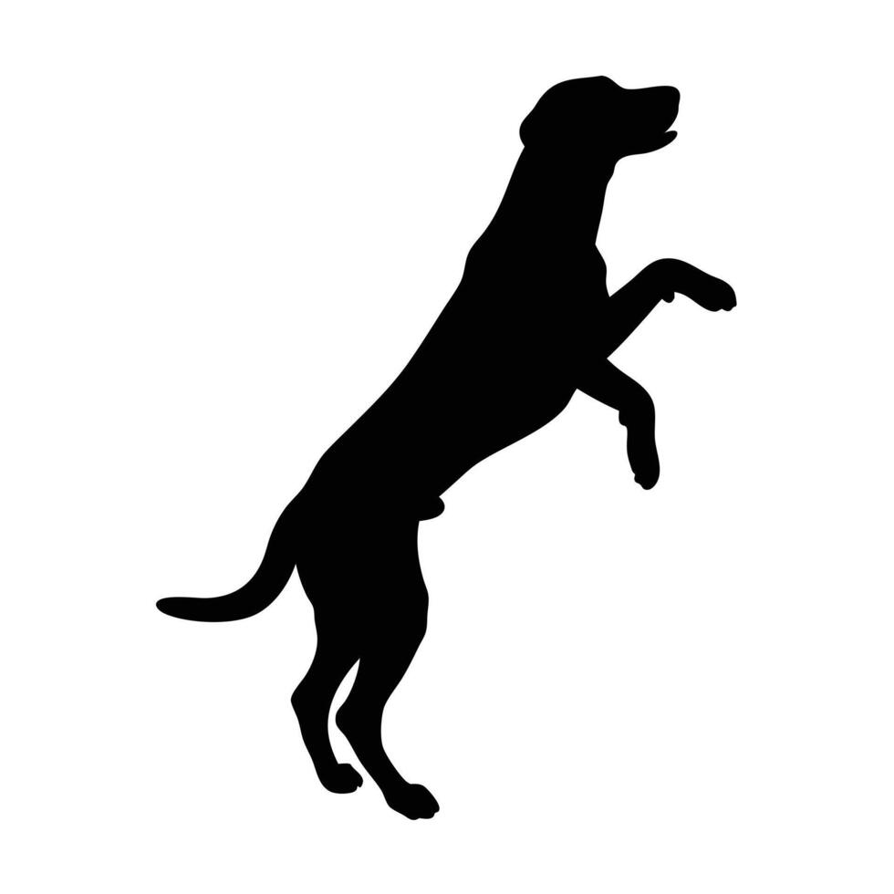 Standing Dog Silhouette Isolated On White Background Illustration Animal Design vector