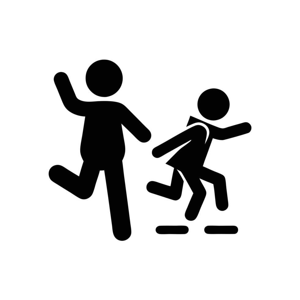 Pictogram Depicting Adult And Child Having Fun Playing Together Silhouette Style vector
