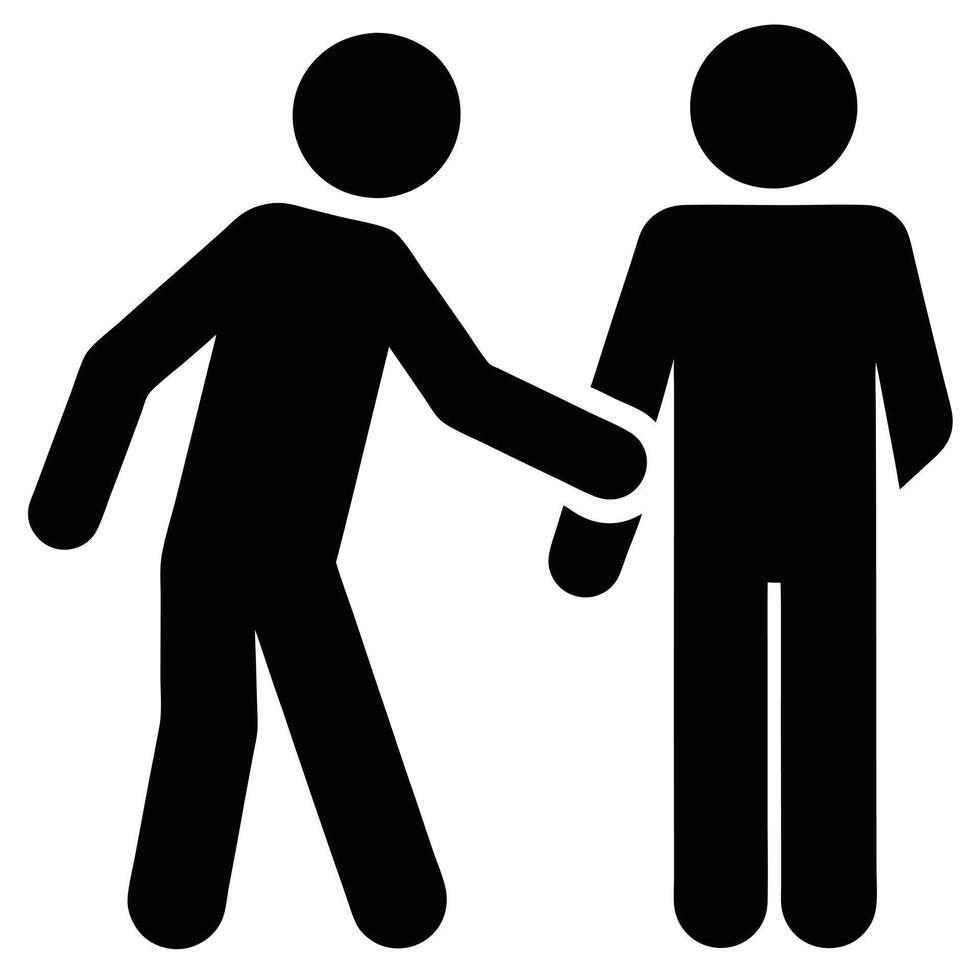 Pickpocket Black Silhouette Icon Stealing From Victim Dangerous Concept Crime Prevention vector