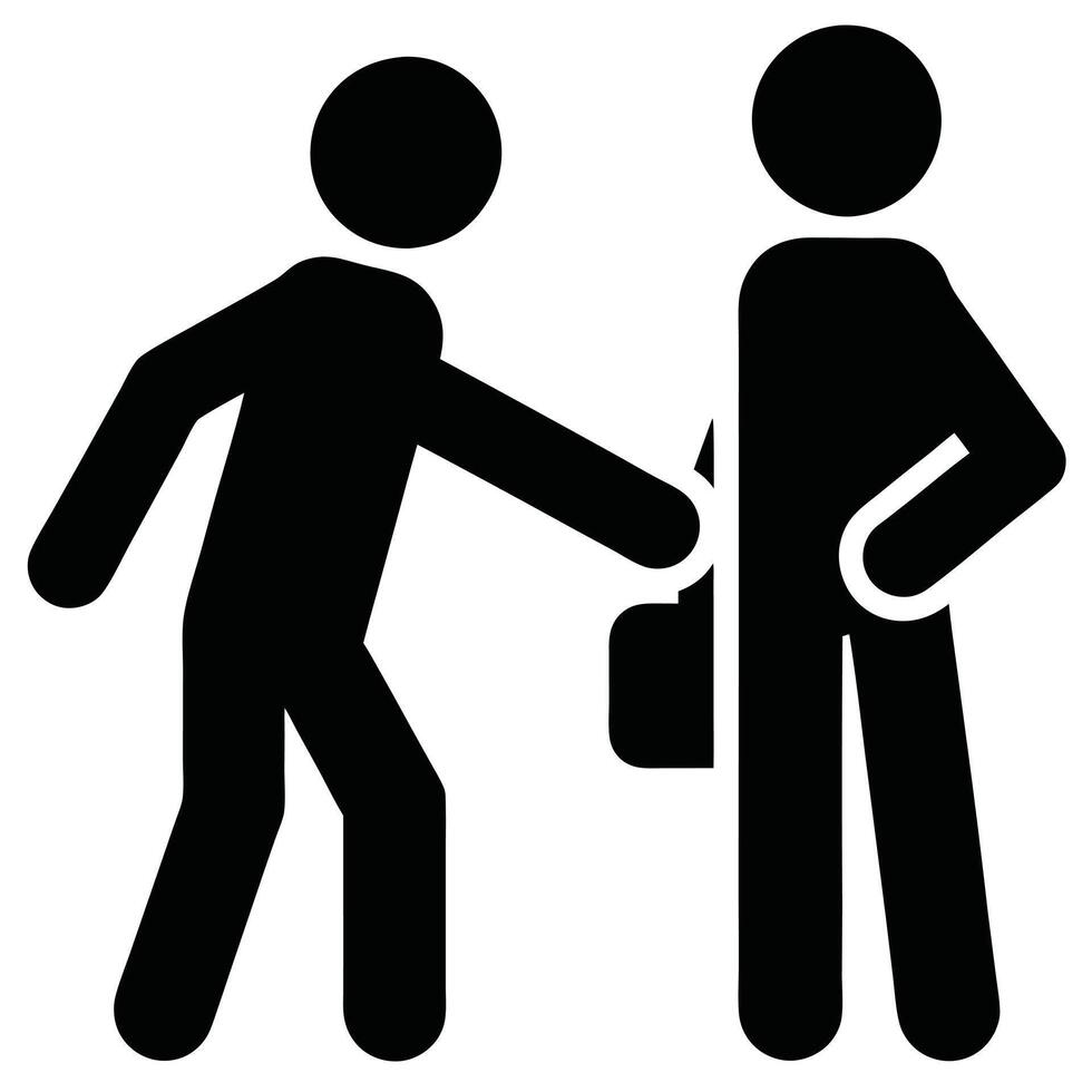 Pickpocket Stealing Wallet Icon Crime And Safety Alert Minimalist Design vector