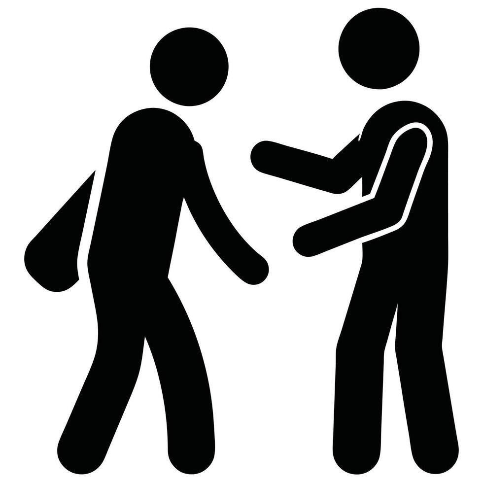 Illustration Of Two People Greeting Each Other Symbolizing Friendship And Connection vector